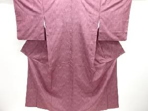 アンティーク　壷垂れ模様織り出し手織り紬着物